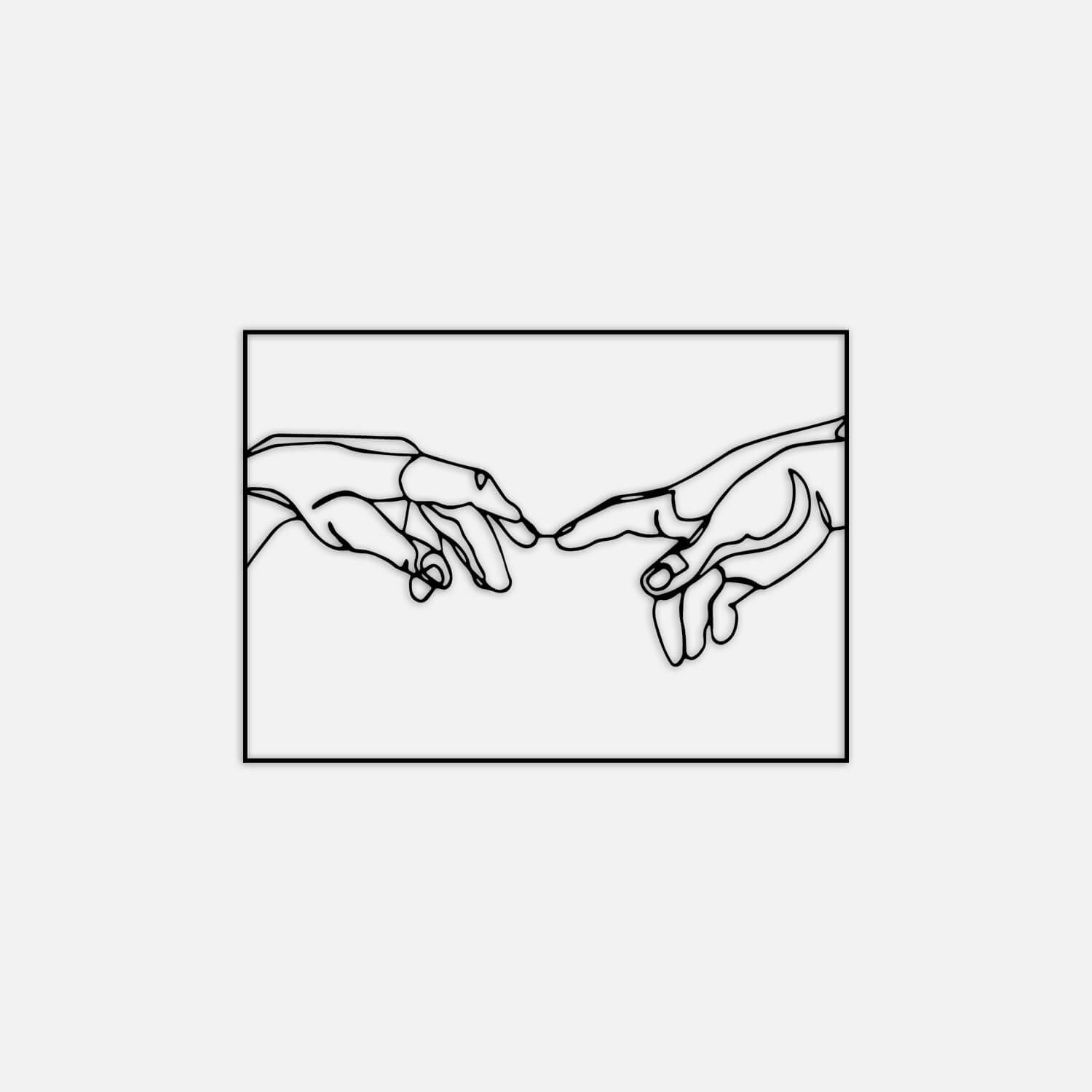 The Creation of Adam Hands Metal Wall Art