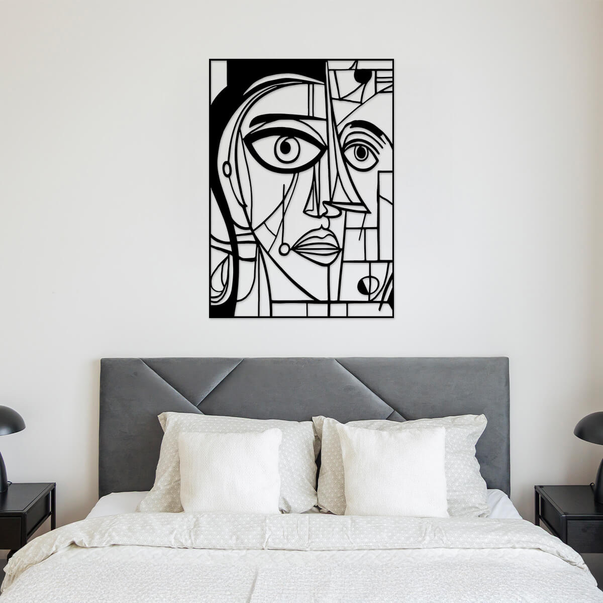Visage Noir Metal Wall Art