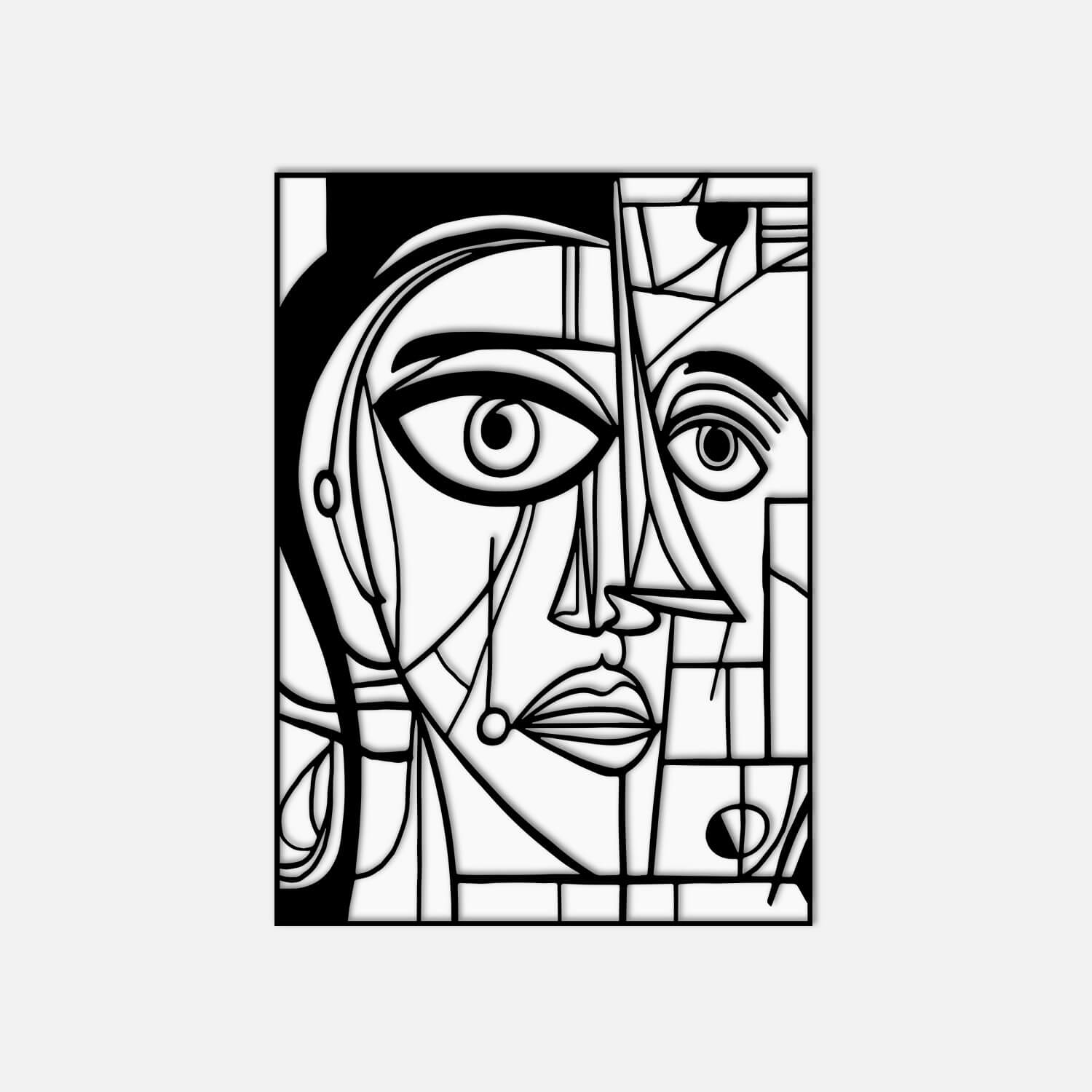Visage Noir Metal Wall Art